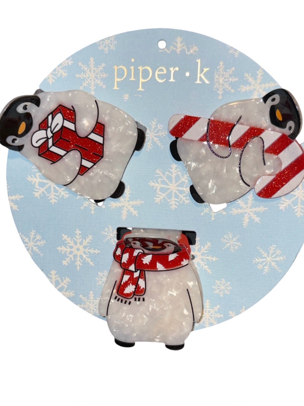 Piper•k Holiday Penguin Bag Clips Set